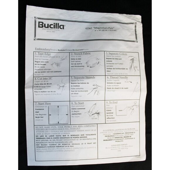 3 Pc Bucilla Magnolia's Pair Embroidery Flower Spring Linen Unfinished Fabric - Picture 8 of 16